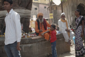 Ein Guru (weiser Mann) in Nasik, Maharestra. / A guru (wise man) in Nasik, Maharestra.